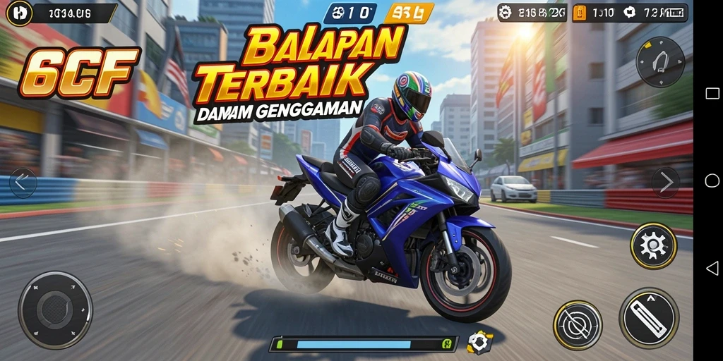 Gameplay seru balapan motor di 6CF.