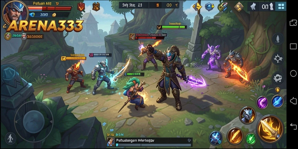 Screenshot gameplay <strong>ARENA333</strong> yang menampilkan pertarungan seru.