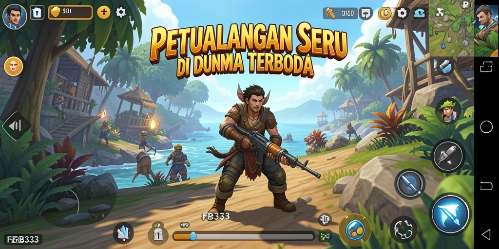 Screenshot utama FB333 menampilkan petualangan mendebarkan di dunia terbuka.