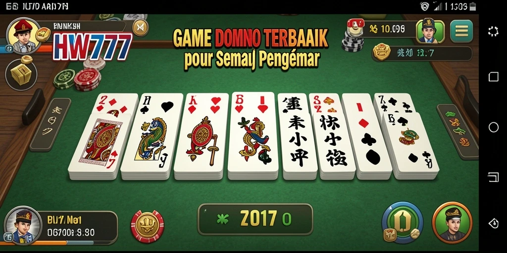 Screenshot HW777 menunjukkan pengalaman bermain Domino yang intens dan menyenangkan.
