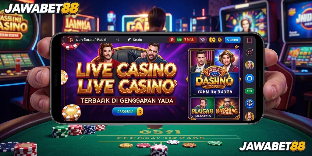 Tampilan gameplay Live Casino yang mendebarkan di JAWABET88.