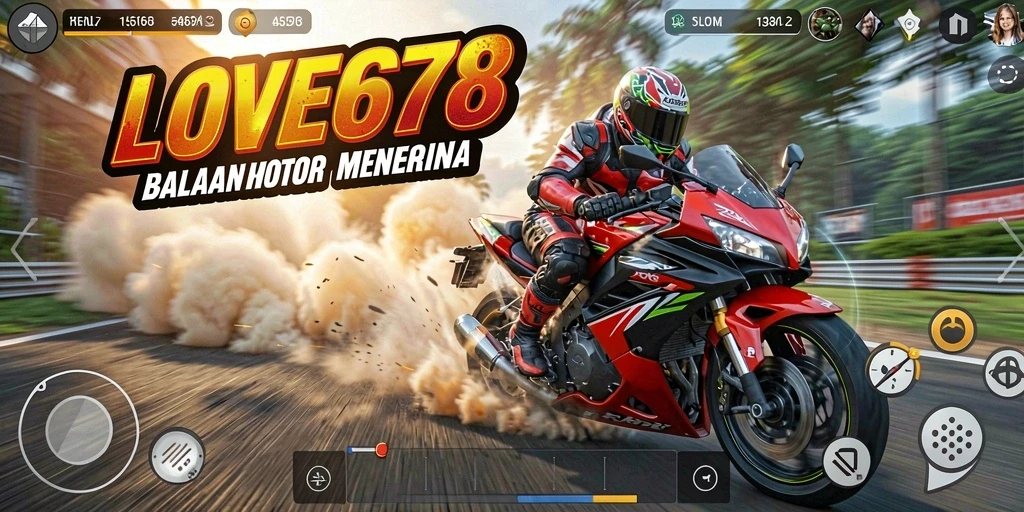 Tampilan balapan motor penuh aksi di LOVE678.
