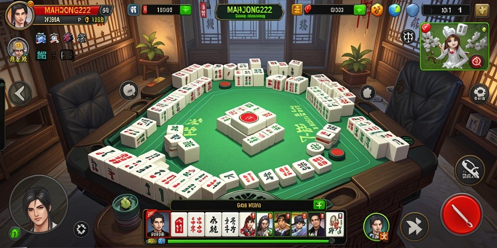 Tampilan menarik dari gameplay seru game MOBA MAHJONG222.