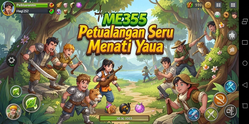 Tampilan utama ME355 menampilkan aksi seru di dunia petualangan.