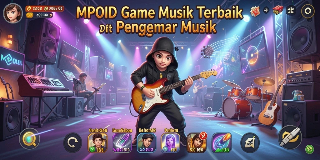 Screenshot MPOID menampilkan gameplay seru dengan alunan musik yang menghentak.