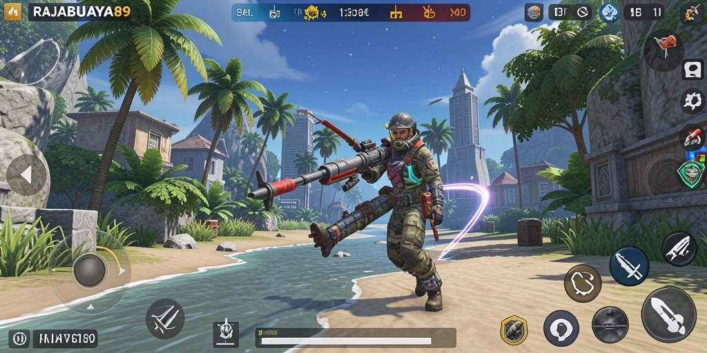 Screenshot gameplay RAJABUAYA89 yang menunjukkan interaksi dinamis dalam simulasi.