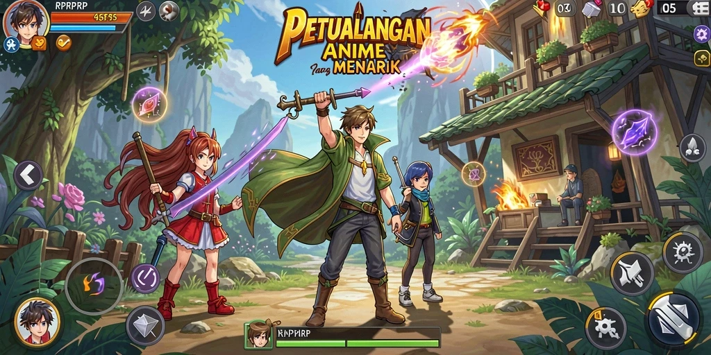 Tampilan menarik dari gameplay RPRPRP dengan karakter Anime.