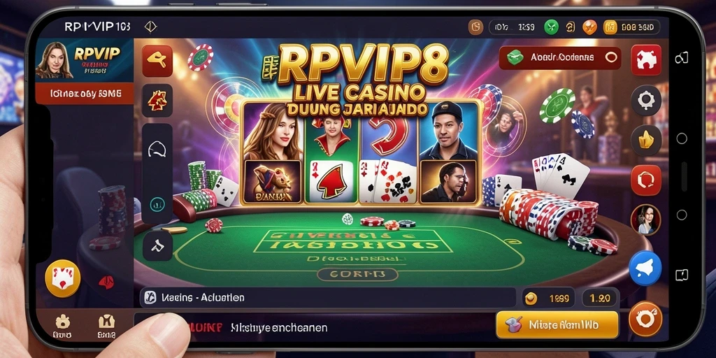 Tampilan gameplay Live Casino yang menegangkan di RPVIP8.
