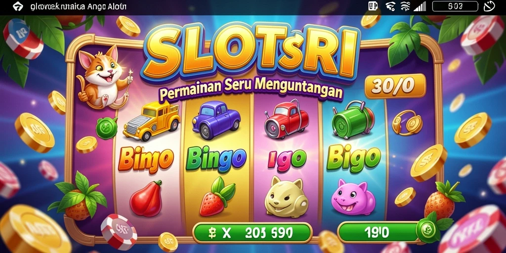 Layar utama SLOTSRI menampilkan gameplay Bingo yang menarik dan interaktif.