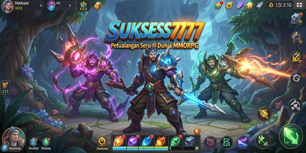 Screenshot SUKSES777 menunjukkan aksi pertarungan seru dalam MMORPG.