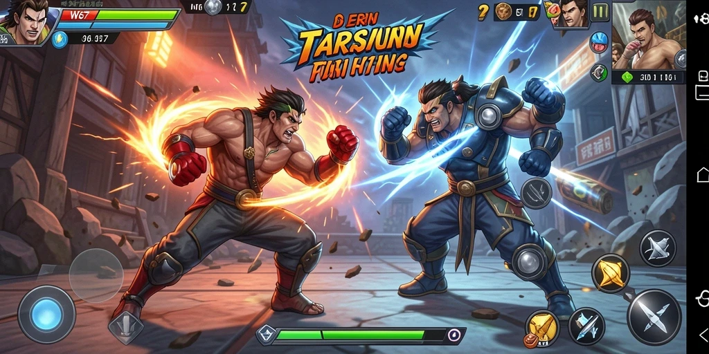 Screenshot dari gameplay W67 menampilkan pertarungan seru antara karakter yang beraksi.